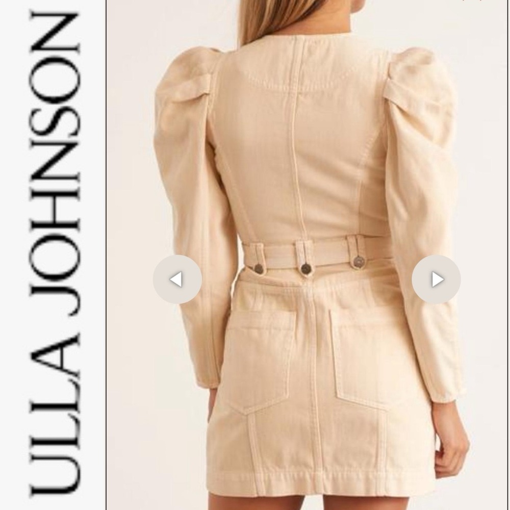 NWT Ulla Johnson Belted Cori Mini Denim Dress in Oat 4 - Picture 2 of 15